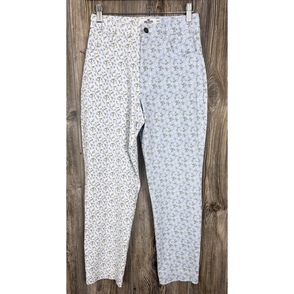 Hollister Pants Women's S Blue White Floral Ultra High-Rise Stretch Cottagecore